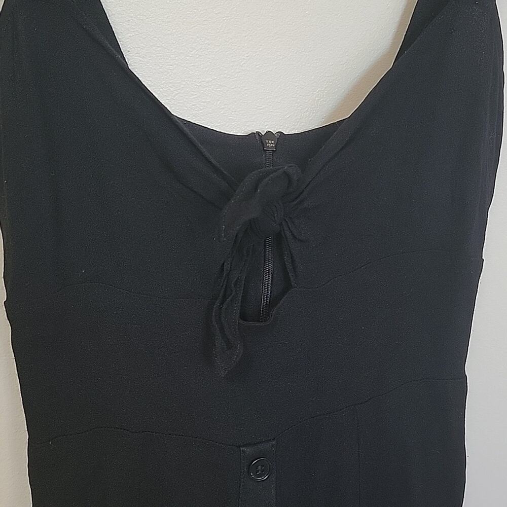 Reformation Kimmy Little Black Dress Front Knot and Buttons Sz 4 - Picture 3 of 9
